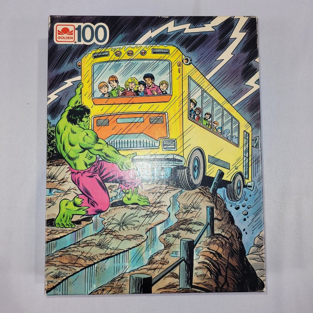 Marvel The Incredible Hulk 100 Piece Vintage 1988 Jigsaw Puzzle by Golden